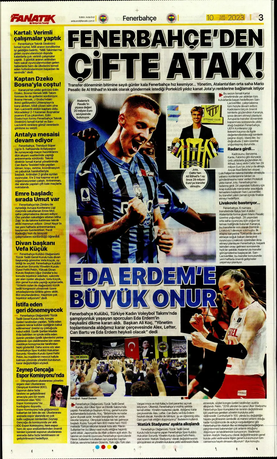 "Kuntz gidiyor, Avcı geliyor" | Sporun manşetleri (10 Eylül 2023) - 3