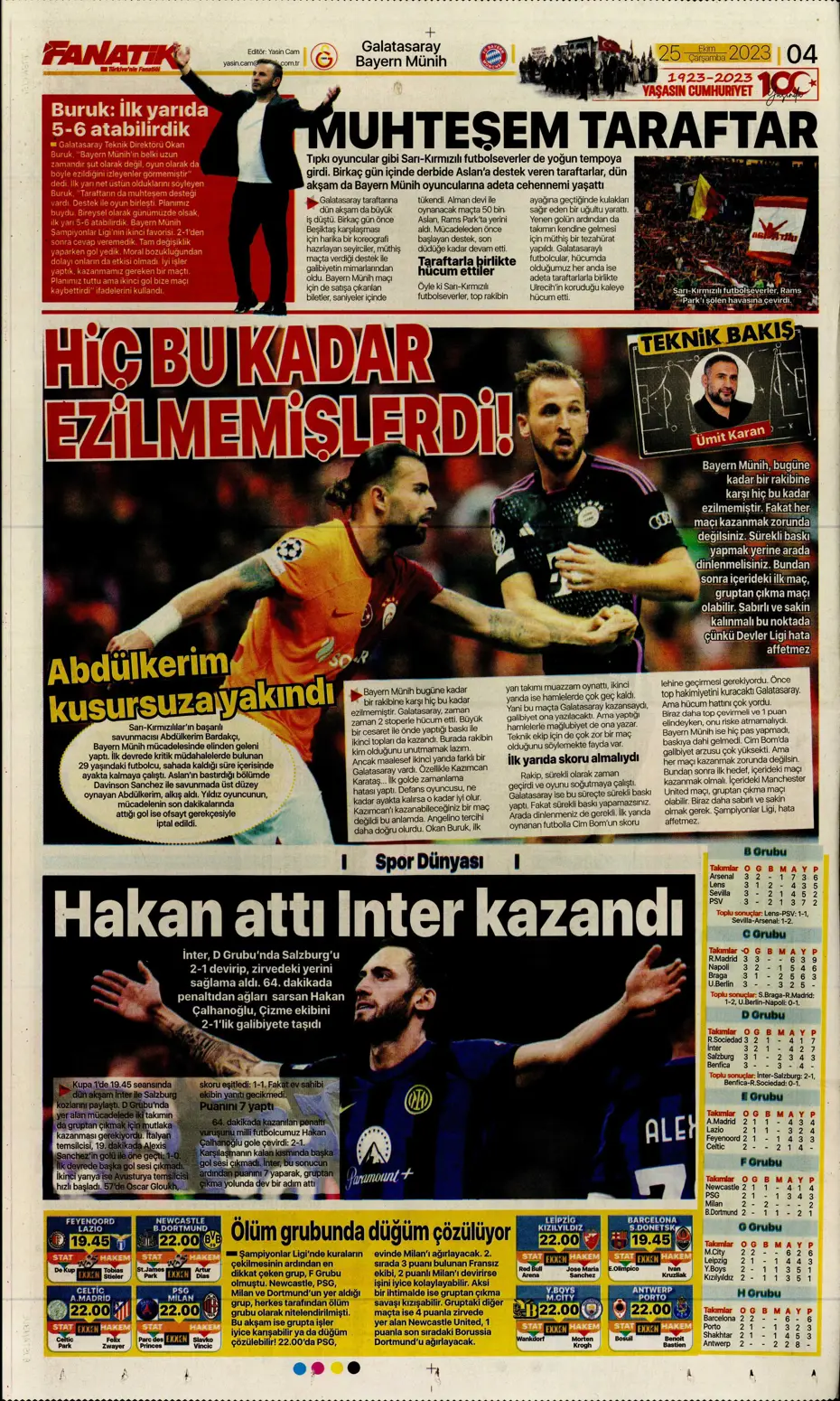 "Adaletin bu mu futbol?" | Sporun manşetleri (25 Ekim 2023) - 5