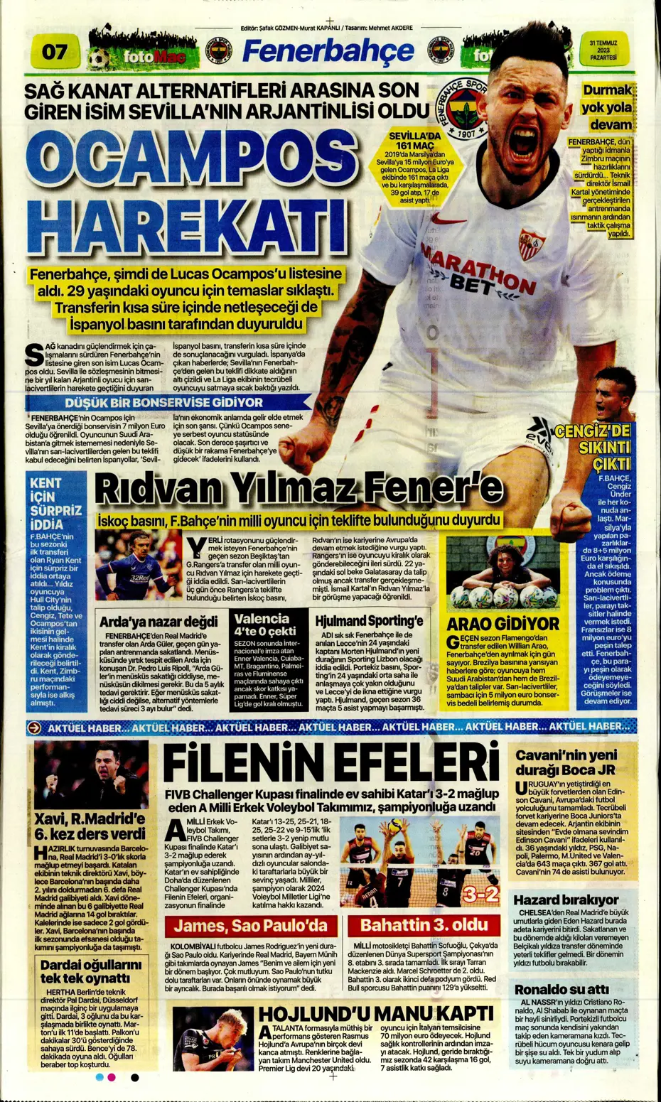 "Zaha'nın rövanşı Felix" | Sporun Manşetleri (31 Temmuz 2023) - 16