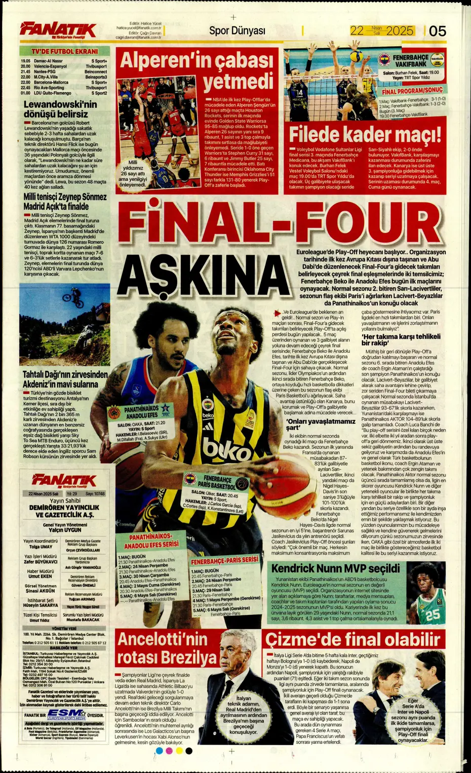 "Fenerbahçe'de gözler artık divanda" | Sporun manşetleri - 6