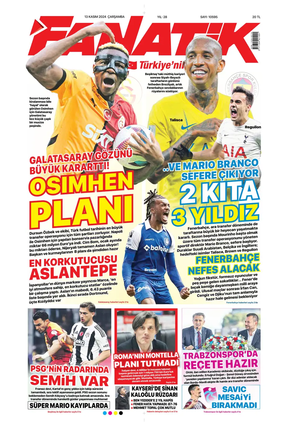 "Mario Branco'dan Fenerbahçe'ye 3 yıldız" | Sporun manşetleri - 3