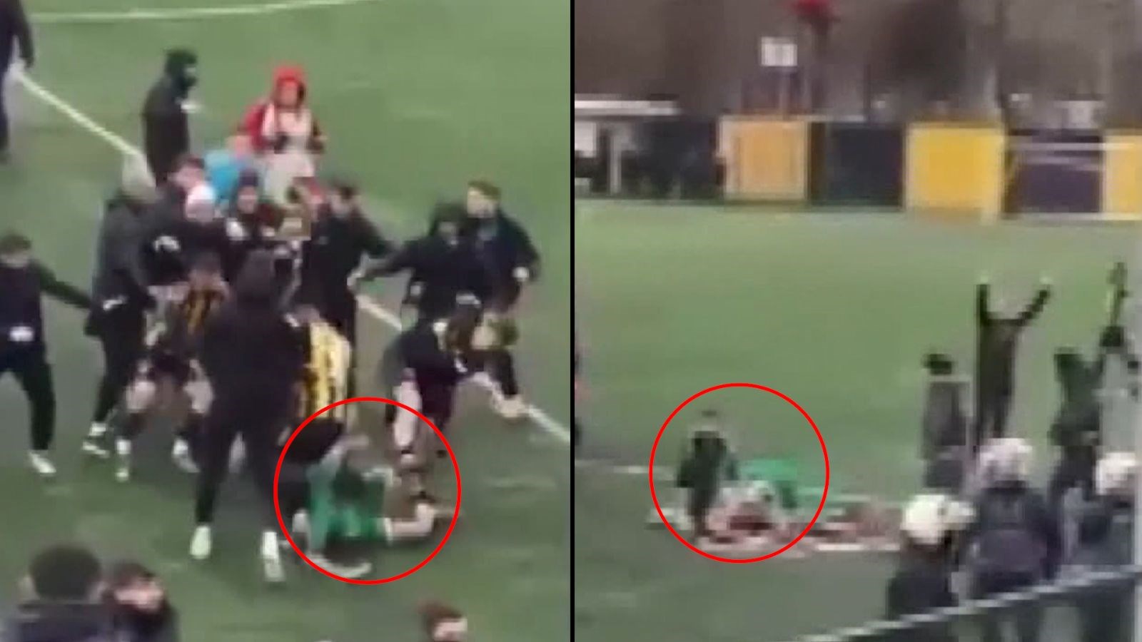 Amatör lig maçında saha ringe döndü