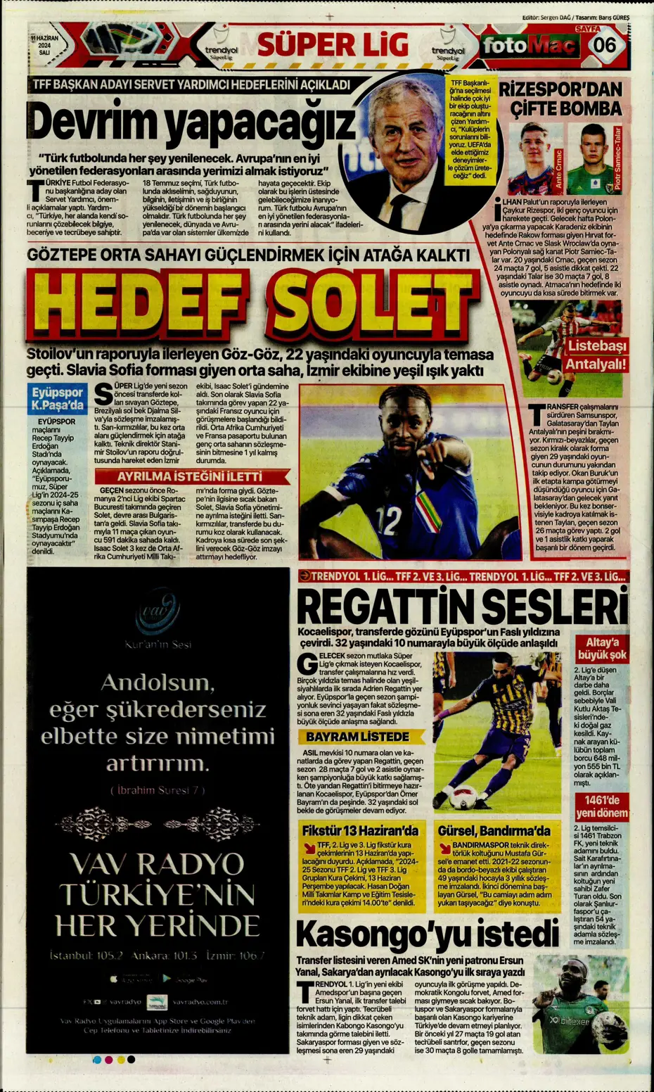 "Fenerbahçe çok ama çok büyük oynuyor'" | Sporun manşetleri (11 Haziran 2024) - 18 "Fenerbahçe çok ama çok büyük oynuyor'" | Sporun manşetleri (11 Haziran 2024) - 18