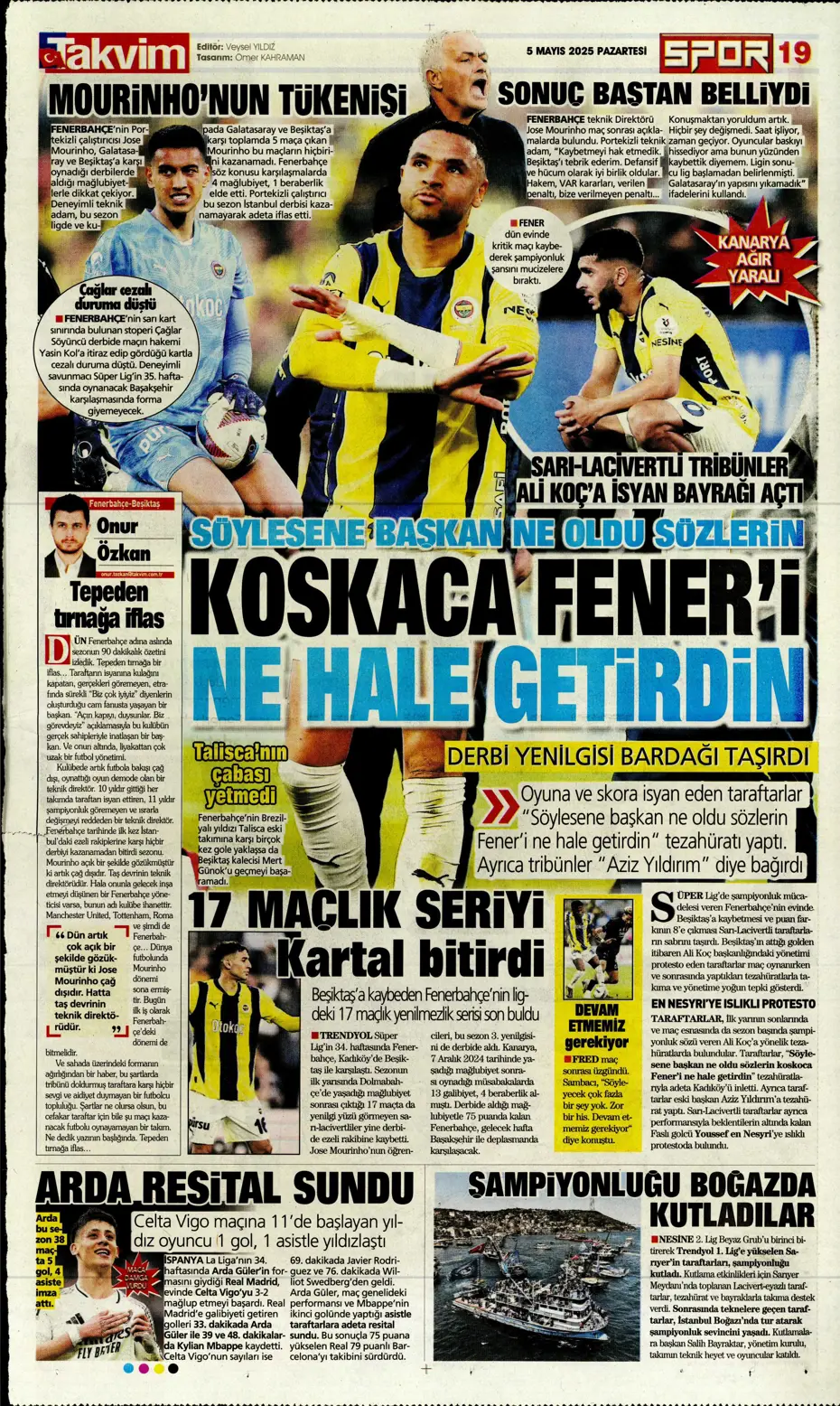 "Hayallere Kartal pençesi" | Sporun manşetleri - 41