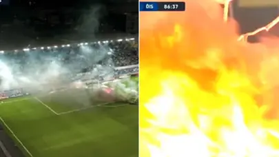 İsveç'te akılalmaz olay: Taraftarlar sahayı yaktı