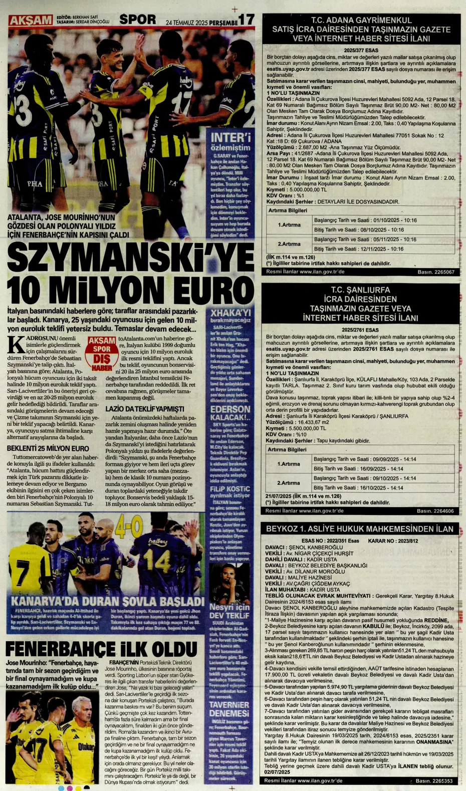 "Enzo Millot Aslan oluyor" | Sporun manşetleri - 41