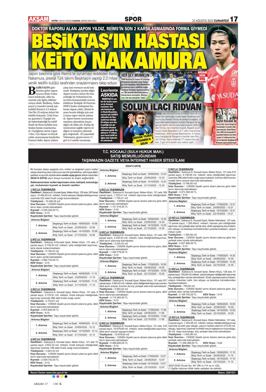 "Beşiktaş'ın hastası Keito Nakamura" | Sporun manşetleri - 37