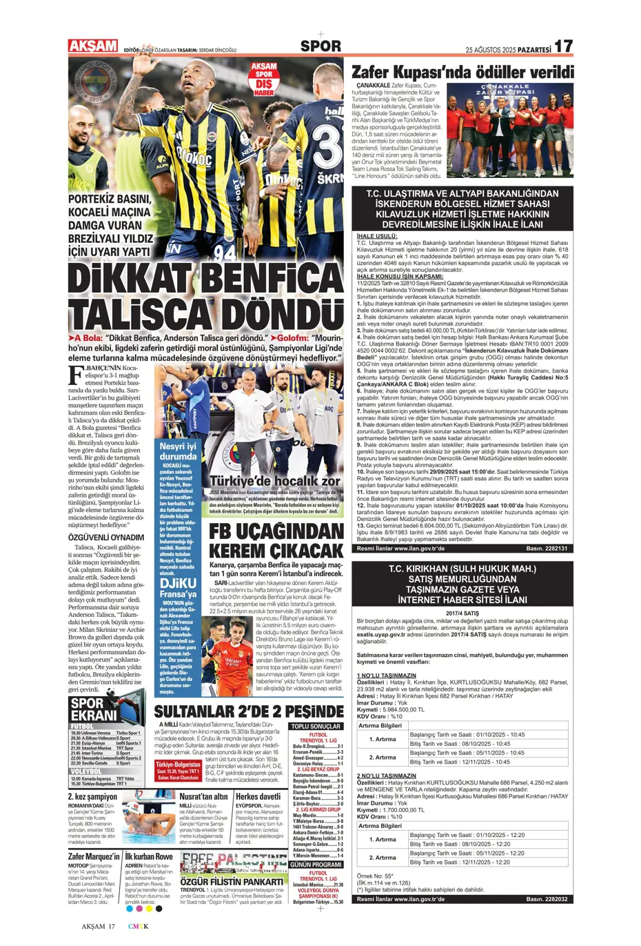 "Fenerbahçe'de Youri Tielemans tamam" | Sporun manşetleri - 39
