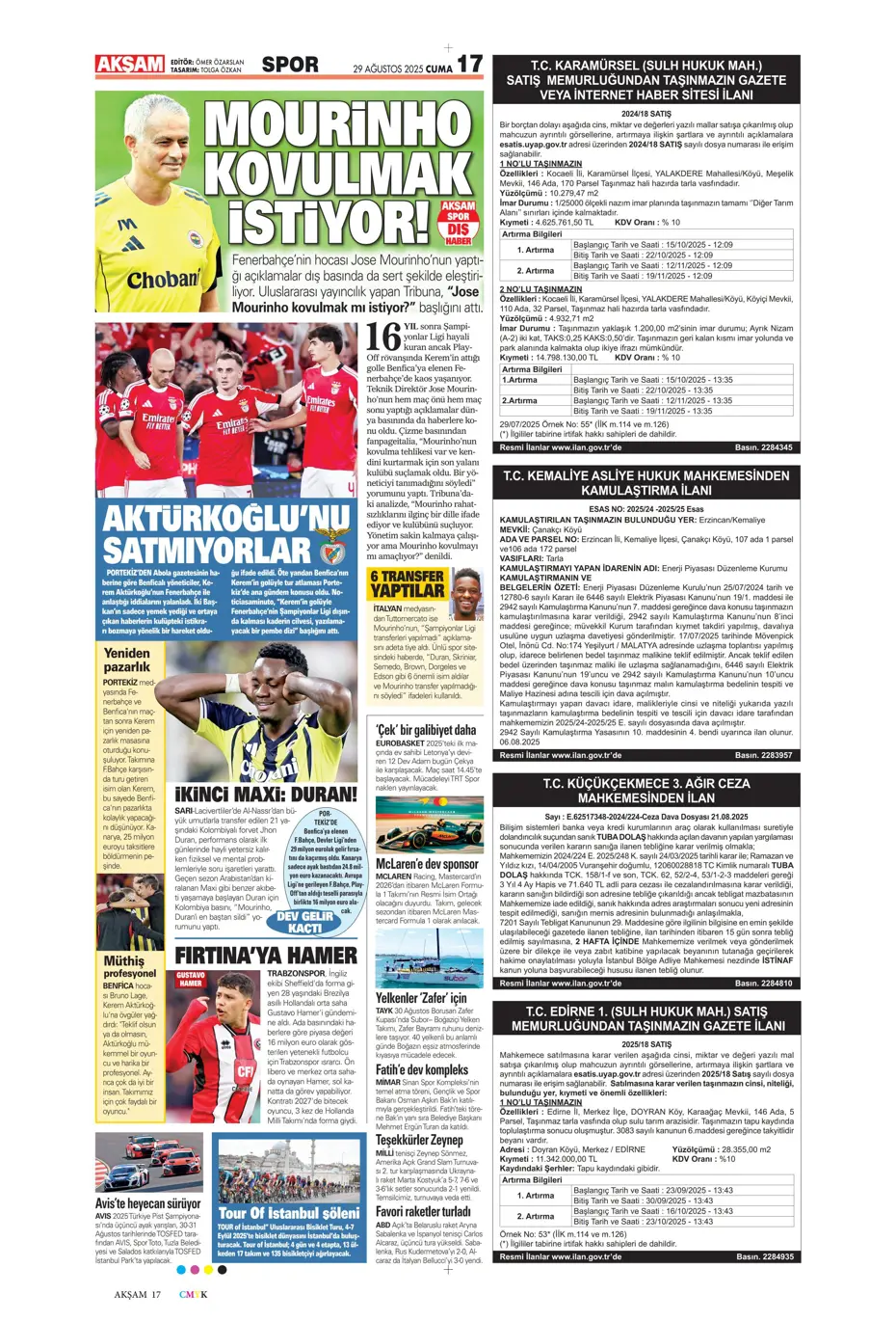 "Avrupa da gitti Solskjaer de" | Sporun manşetleri - 36