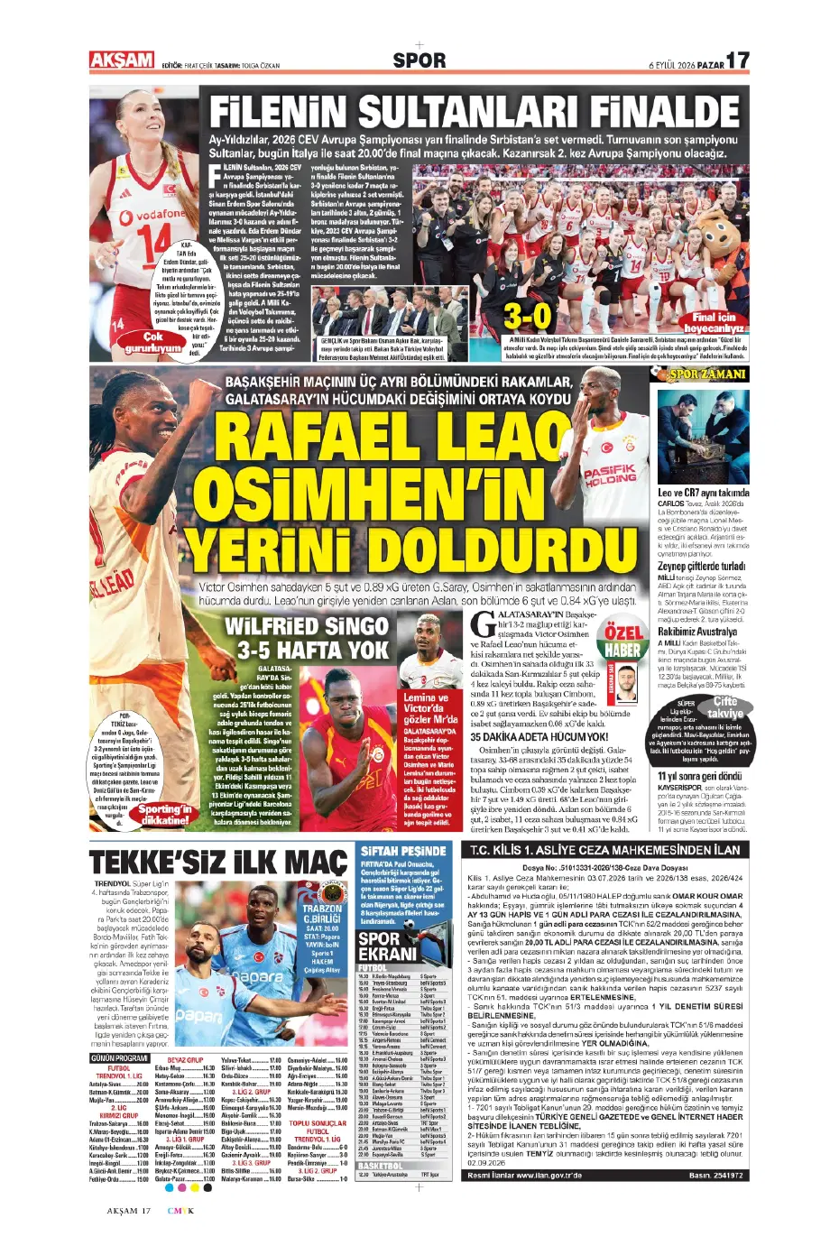 "Kadıköy'ün kralı Kartal" | Sporun manşetleri - 11 "Kadıköy'ün kralı Kartal" | Sporun manşetleri - 11