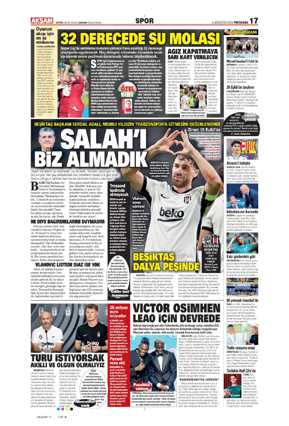 Tüm dünya Salah ve Trabzonspor'u konuşuyor | Sporun manşetleri - 15 Tüm dünya Salah ve Trabzonspor'u konuşuyor | Sporun manşetleri - 15