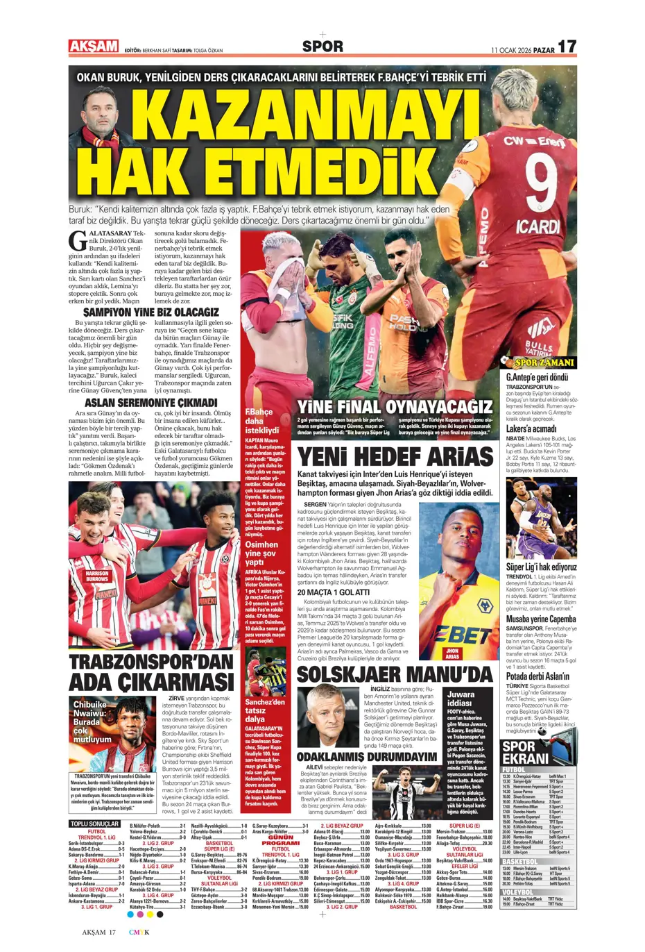 "Fenerbahçe'de volkanik patlama" | Sporun manşetleri - 37