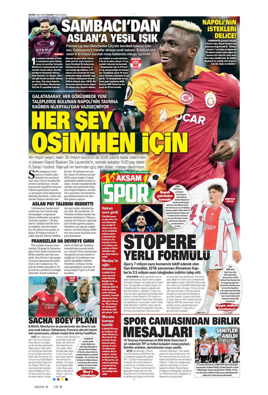 "Sofyan Amrabat'tan şok eden tavır" | Sporun manşetleri - 32