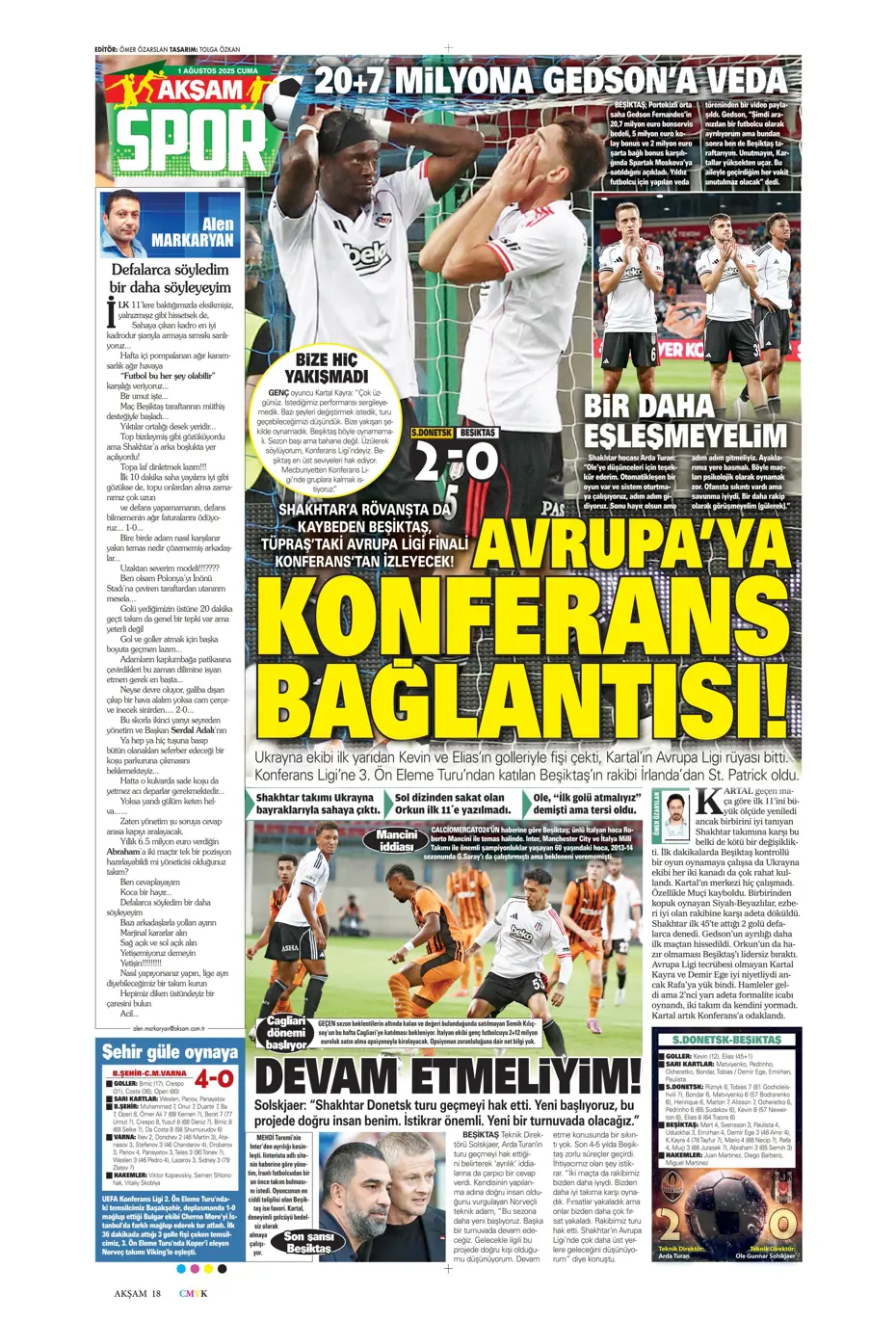 "Ederson için geri sayım" | Sporun manşetleri - 34