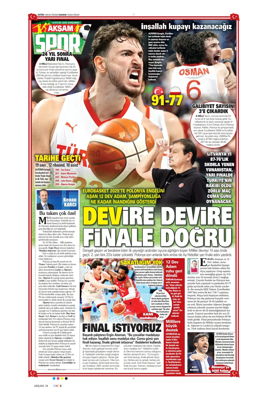 "Mühendislik harikası Domenico Tedesco" | Sporun manşetleri - 23