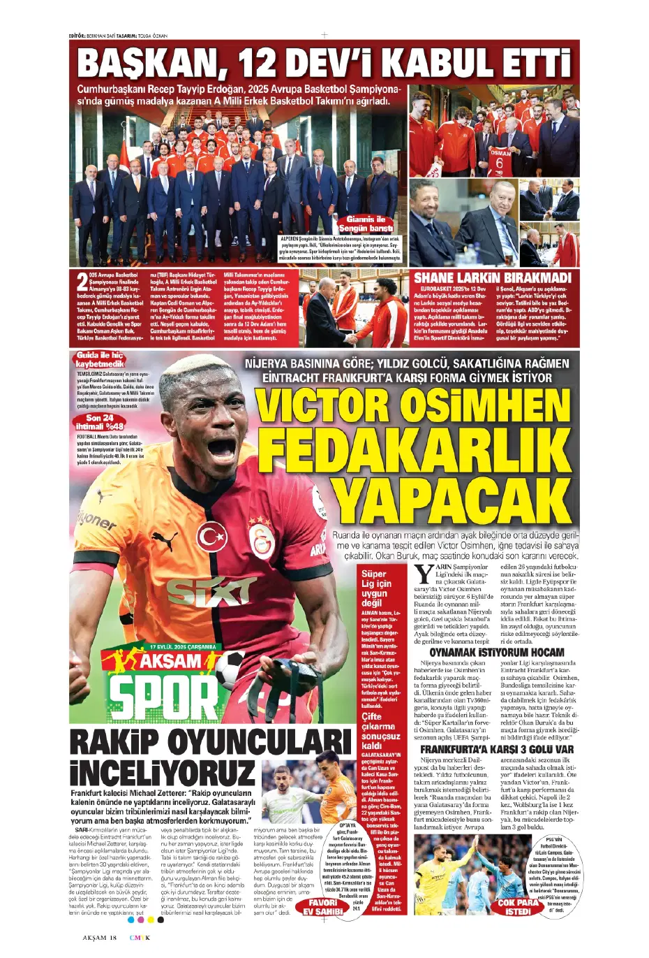 "Okan Buruk'un İlkay-Sane planı" | Sporun manşetleri - 21