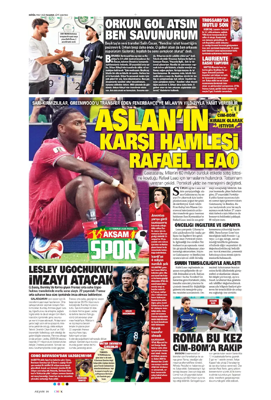 Galatasaray'a 50 milyon euroluk yıldız! İlk görüşme gerçekleşti | Sporun manşetleri - 19