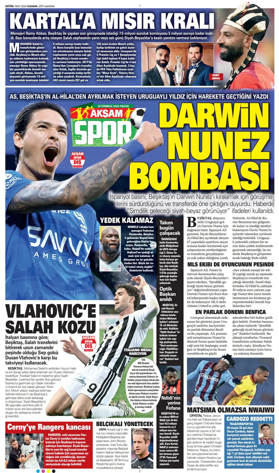 "Darwin Nunez geliyor" | Sporun manşetleri - 26