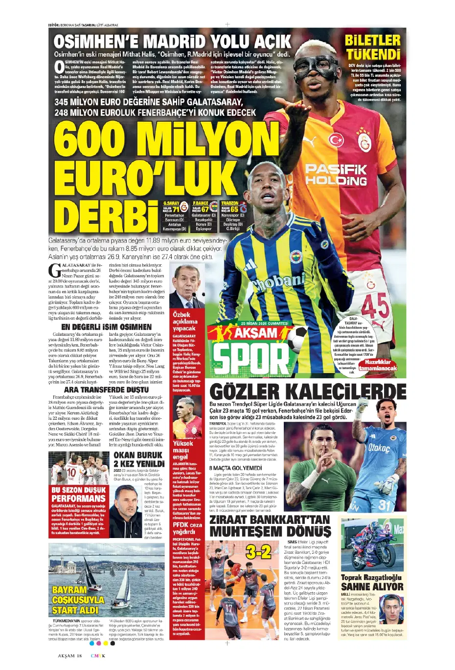 "Orkun Kökçü için 60 milyon euroyu gözden çıkardılar" | Sporun manşetleri - 25