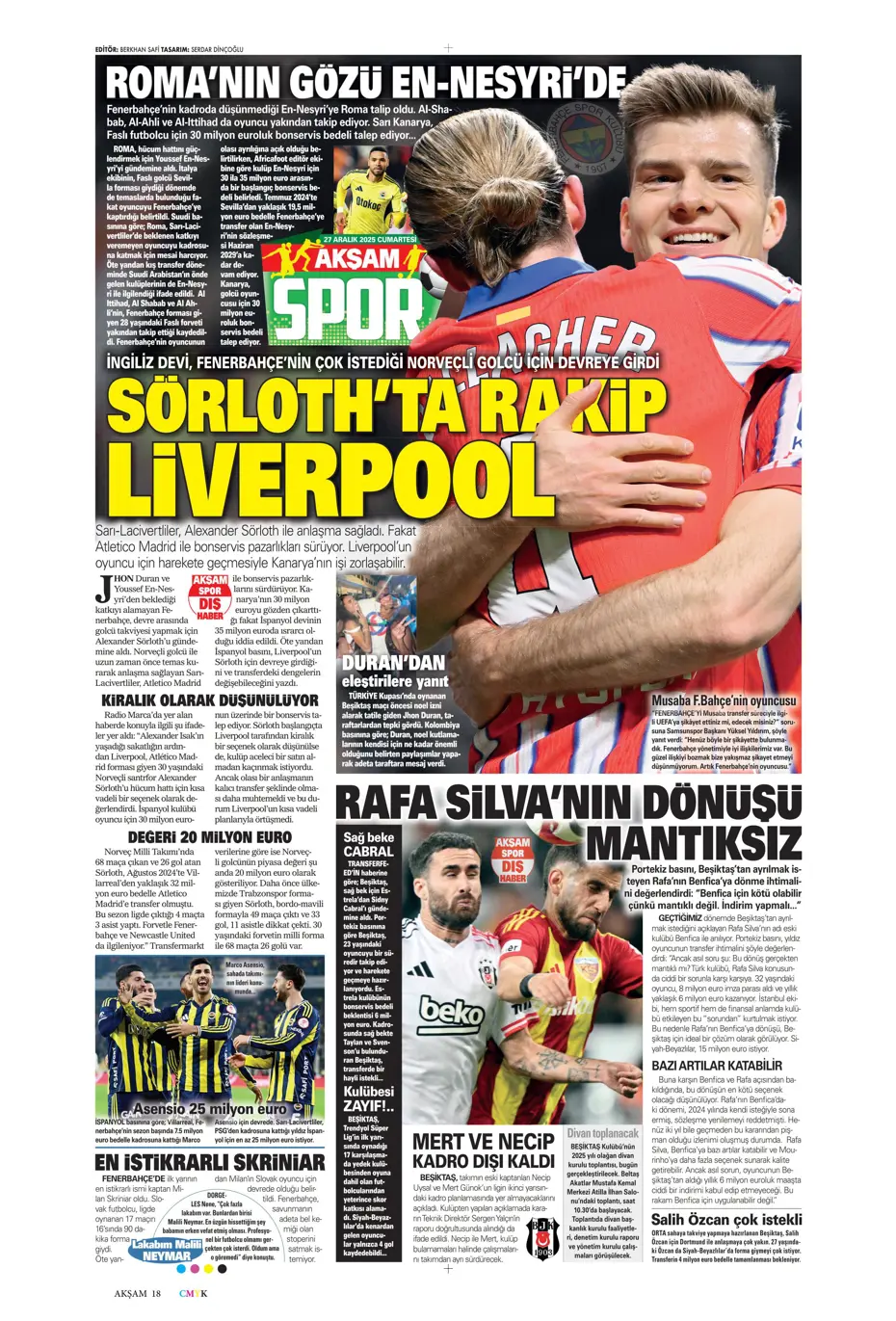 "Fenerbahçe'de 7 ayrılık birden" | Sporun manşetleri - 27 "Fenerbahçe'de 7 ayrılık birden" | Sporun manşetleri - 27