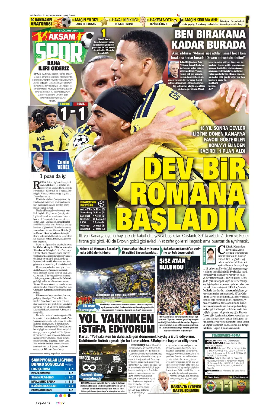 "İsmail Kartal gitti, geldi" | Sporun manşetleri - 19