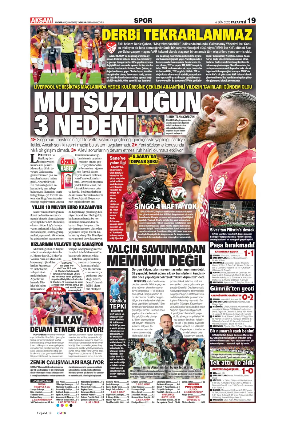 "Icardi'nin mutsuzluğunun 3 nedeni" | Sporun manşetleri - 37