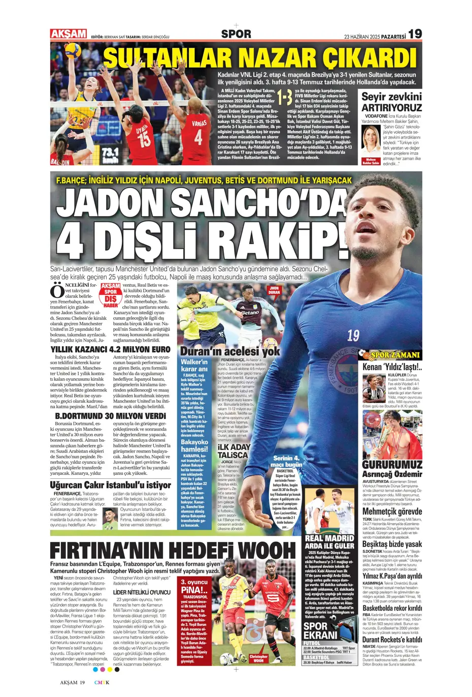 "Fenerbahçe'den Jadon Sancho bombası" | Sporun manşetleri - 33