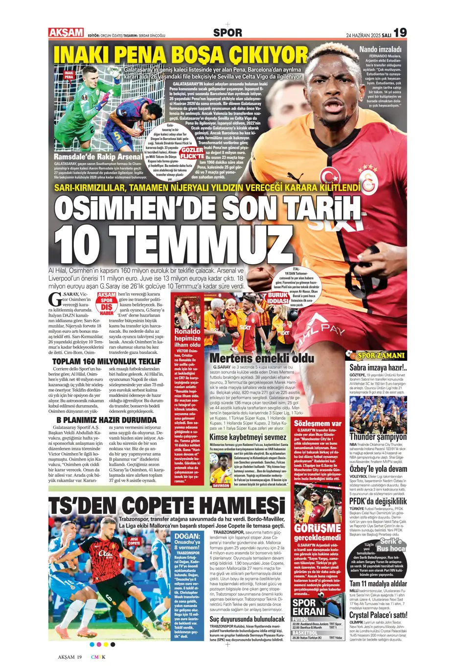 "Victor Osimhen'de son 16 gün" | Sporun manşetleri - 34