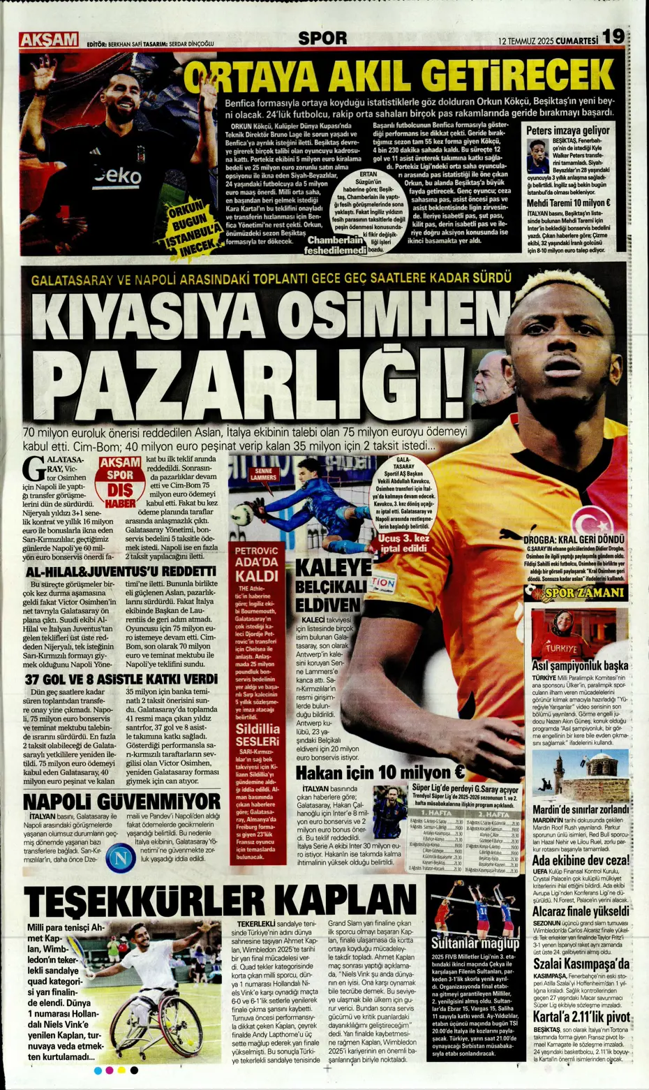 "Asensio ve Skriniar birlikte geliyor" | Sporun manşetleri - 31