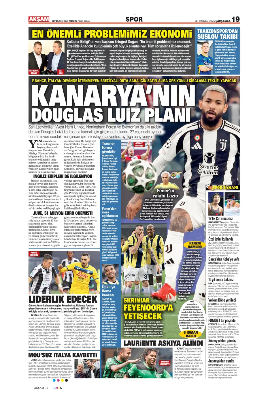 "Beşiktaş'ta Sergen Yalçın ve Mancini bombası" | Sporun manşetleri - 30