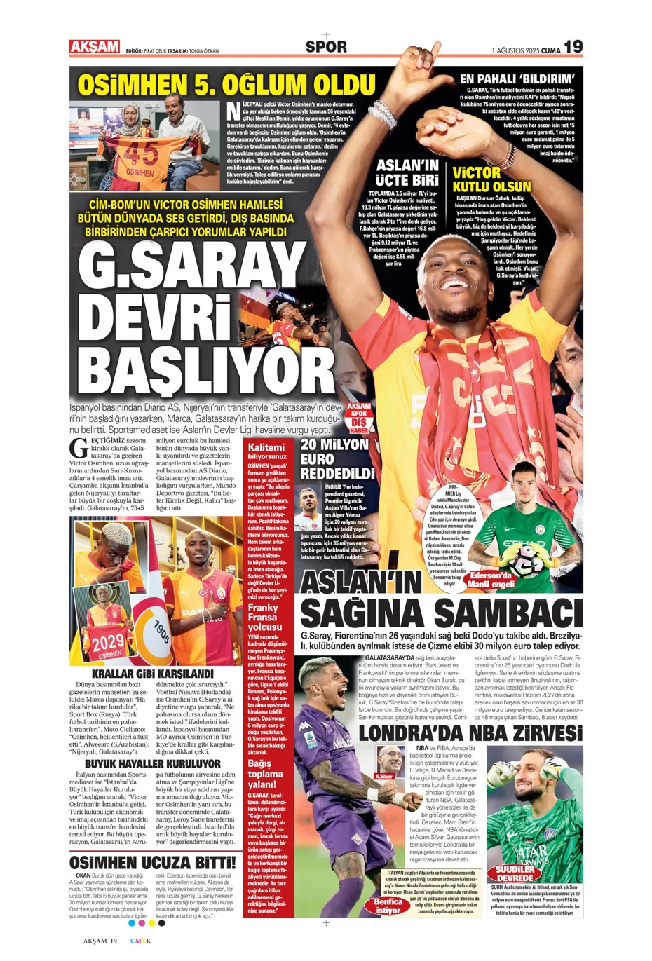 "Ederson için geri sayım" | Sporun manşetleri - 33