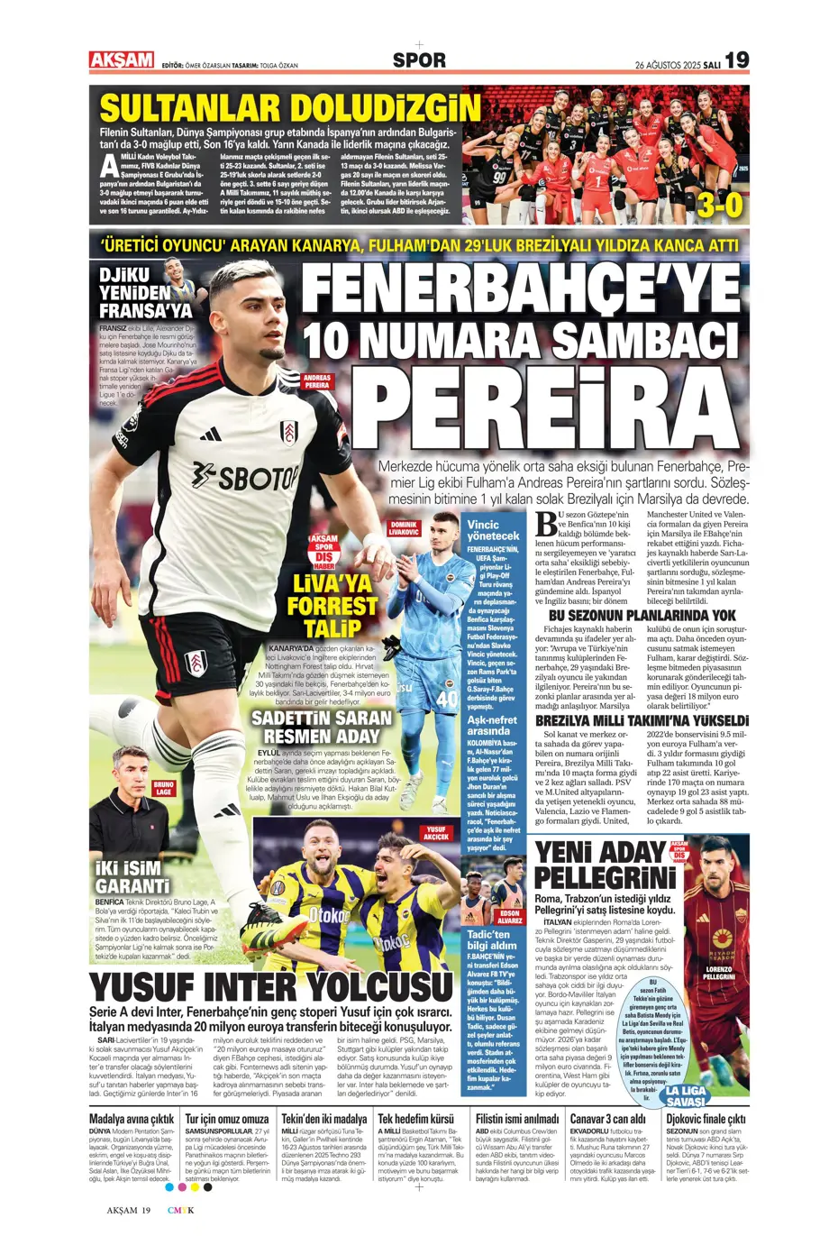 "Fenerbahçe, Zinchenko'yu bitiriyor" | Sporun manşetleri - 35