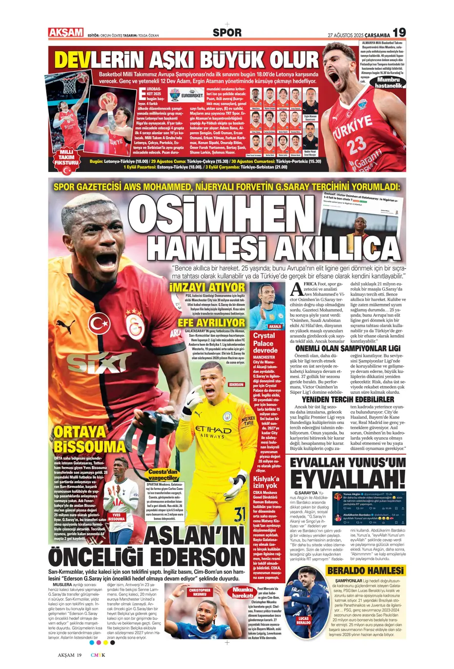 "Fenerbahçe'den 850 milyon euroluk tarihi hamle" | Sporun manşetleri - 31