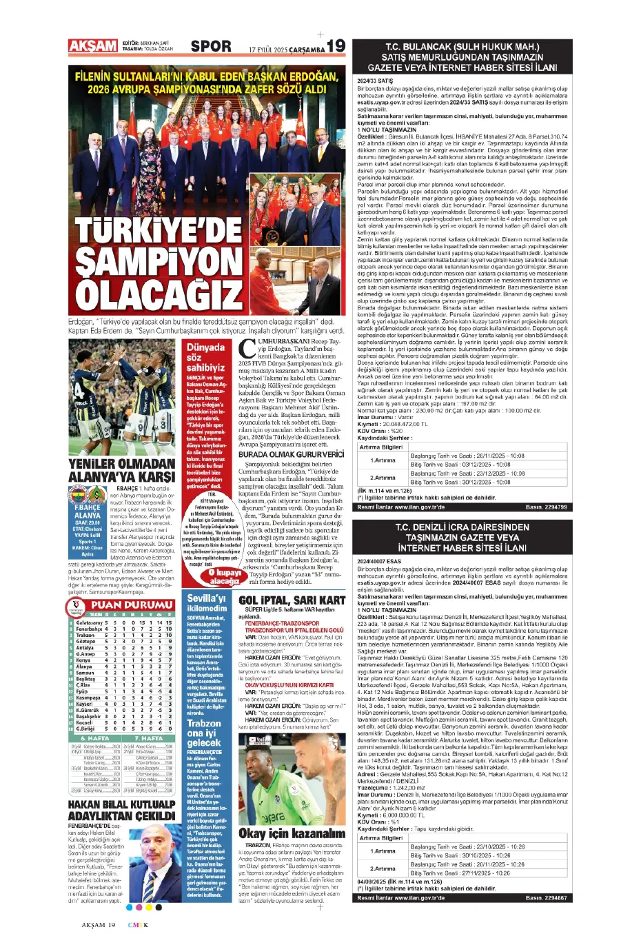 "Okan Buruk'un İlkay-Sane planı" | Sporun manşetleri - 20