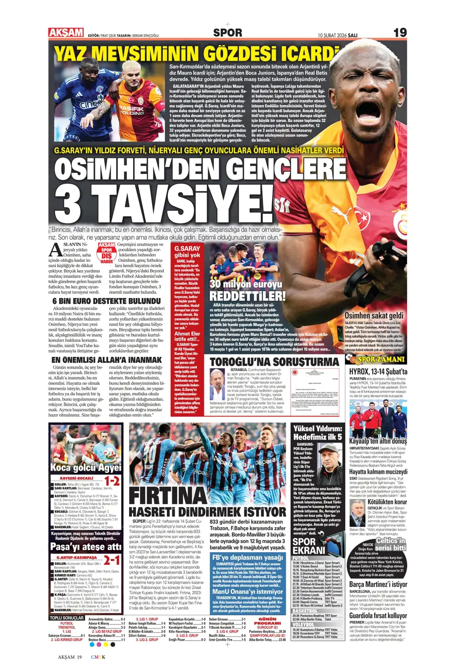 "Victor Osimhen'le ilgili bomba iddia" | Sporun manşetleri - 19 "Victor Osimhen'le ilgili bomba iddia" | Sporun manşetleri - 19