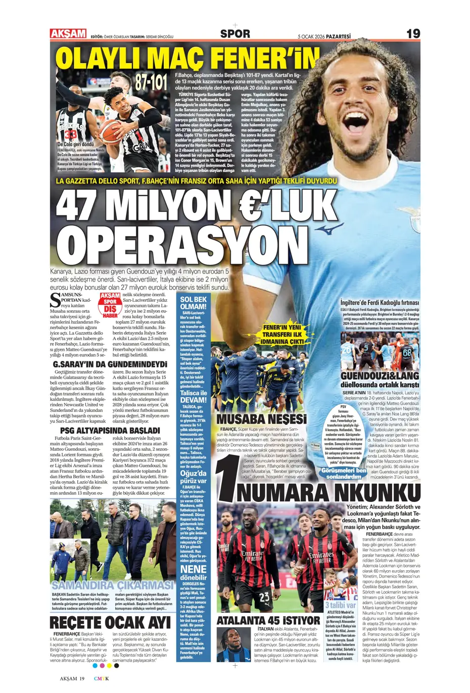 "Fenerbahçe'ye yeni yılın ilk piyangosu Sofyan Amrabat'tan" | Sporun manşetleri - 34