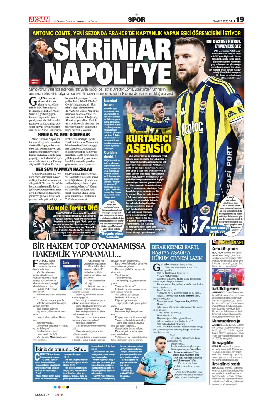 "Eyvah! Skriniar'da Fenerbahçelileri endişelendiren gelişme" | Sporun manşetleri - 31