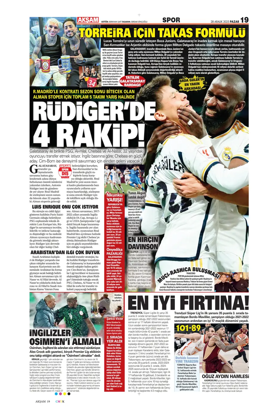 "Fenerbahçe'ye Szymanski piyangosu: Kabul ettiler" | Sporun manşetleri - 30 "Fenerbahçe'ye Szymanski piyangosu: Kabul ettiler" | Sporun manşetleri - 30