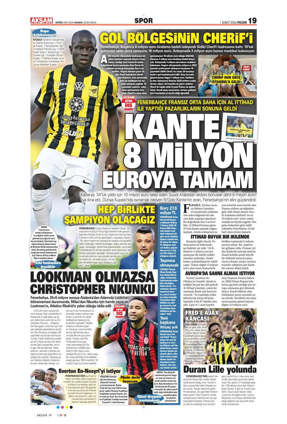 "N'Golo Kante sonunda tamam! Bonservisi belli oldu" | Sporun manşetleri - 41
