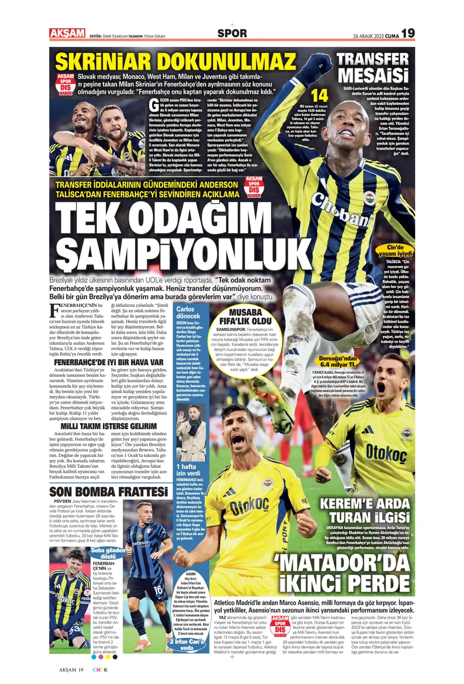 "Kerem Aktürkoğlu'na beklenmedik talip çıktı" | Sporun manşetleri - 34