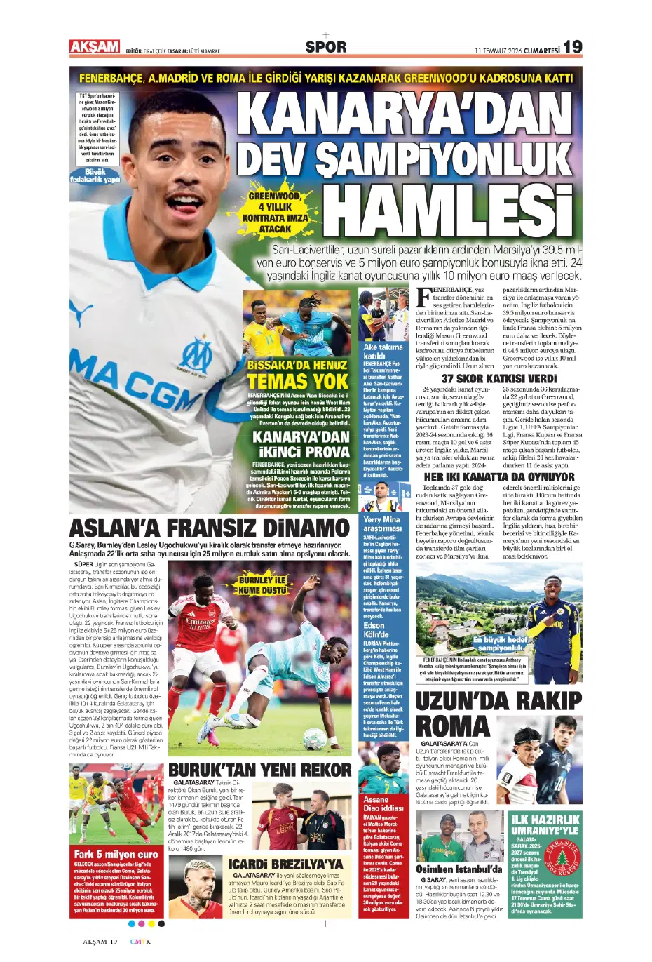 Kerem Aktürkoğlu için rekor teklif | Sporun manşetleri - 23