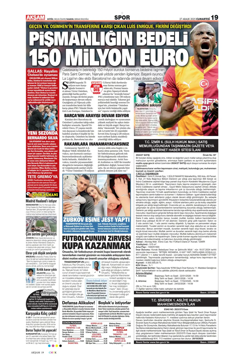 "Fenerbahçe'de 7 ayrılık birden" | Sporun manşetleri - 19 "Fenerbahçe'de 7 ayrılık birden" | Sporun manşetleri - 19