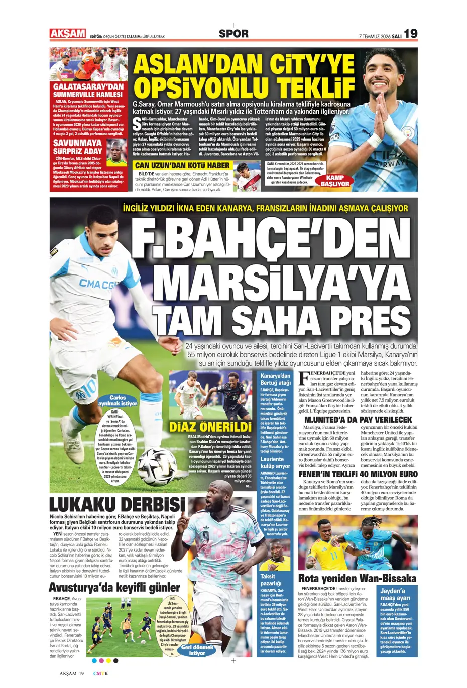 "Ve Greenwood, Fenerbahçe'de" | Sporun manşetleri - 24