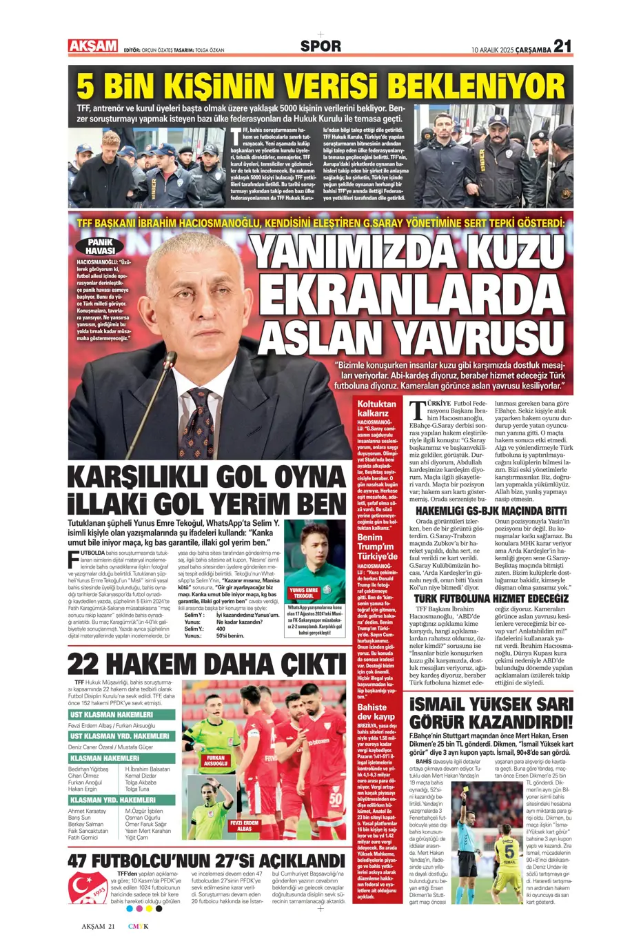 "Galatasaray 10 saniyede yıkıldı" | Sporun manşetleri - 31