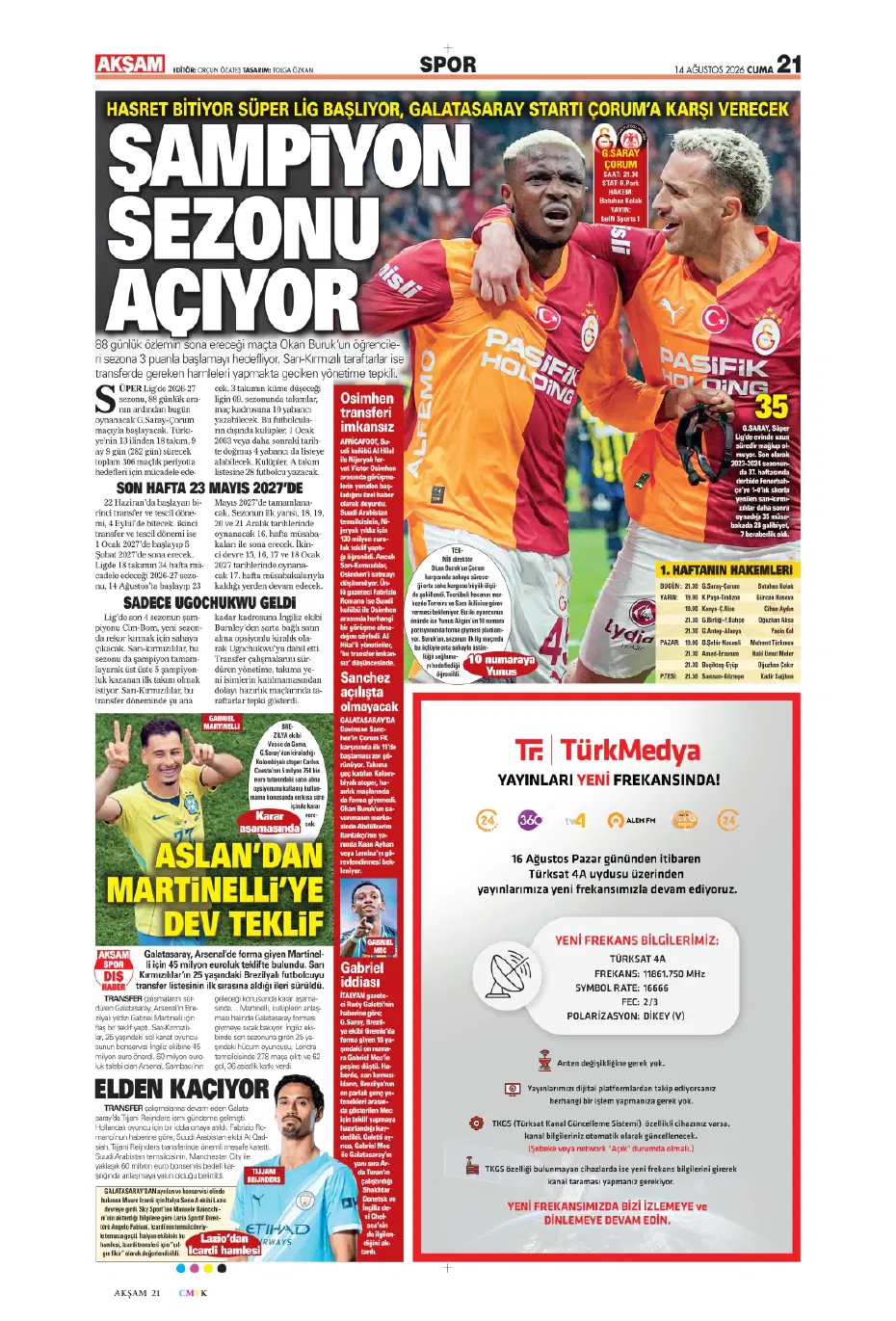 Orkun Kökçü'nün kankası Beşiktaş'a geliyor | Sporun manşetleri - 23