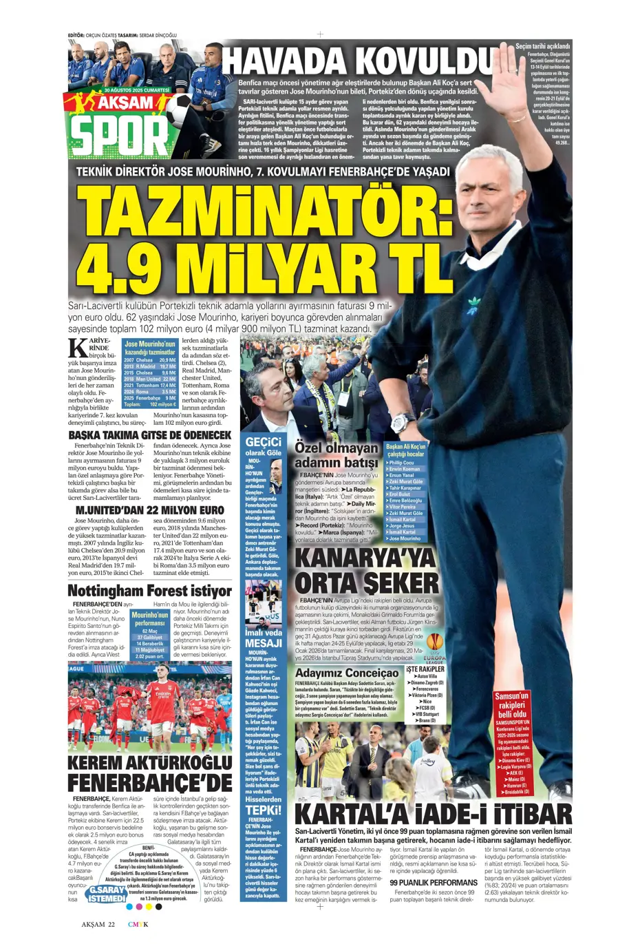"Jose Mourinho'nun yerine 4 aday" | Sporun manşetleri - 33