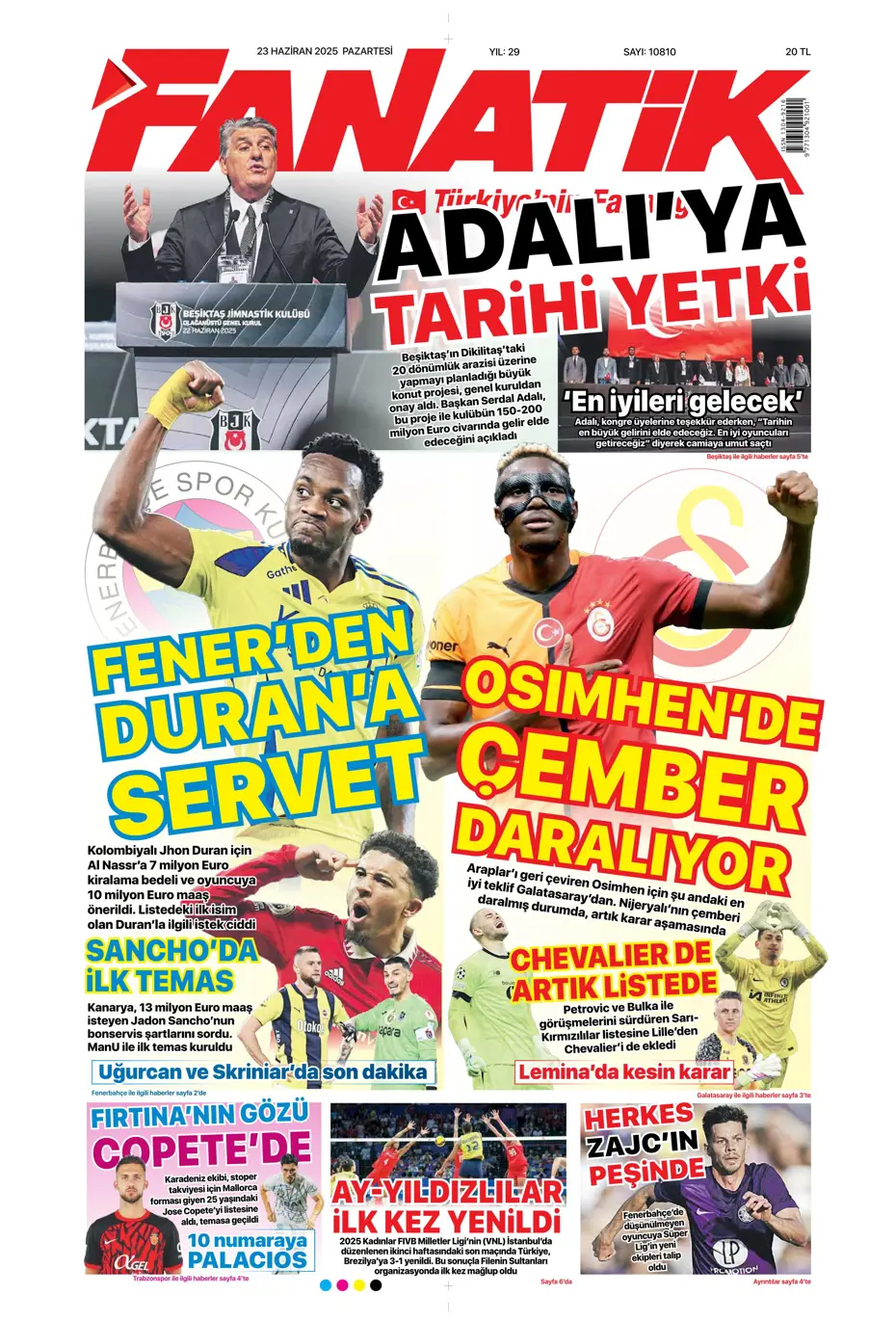 "Fenerbahçe'den Jadon Sancho bombası" | Sporun manşetleri - 32