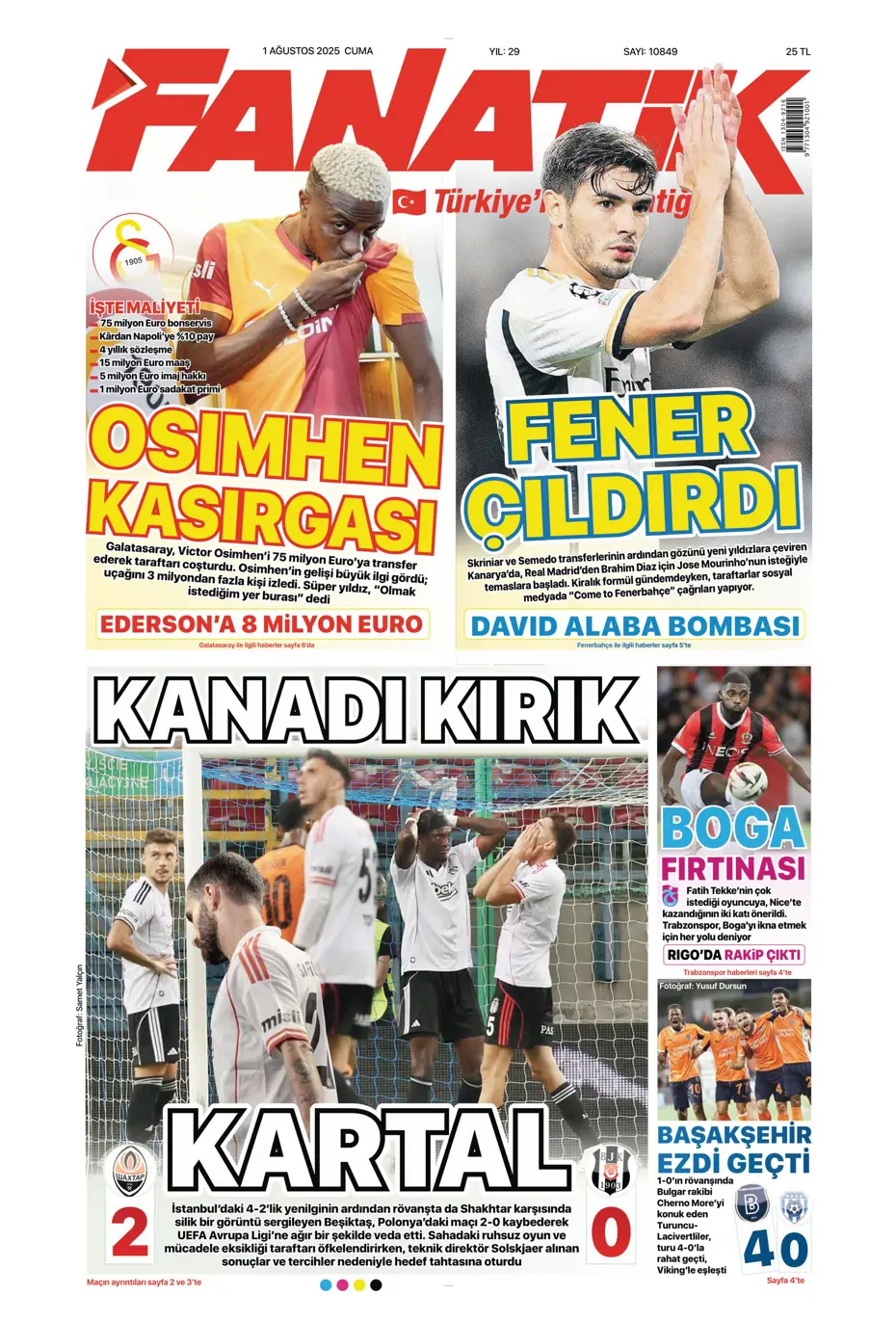 "Ederson için geri sayım" | Sporun manşetleri - 32