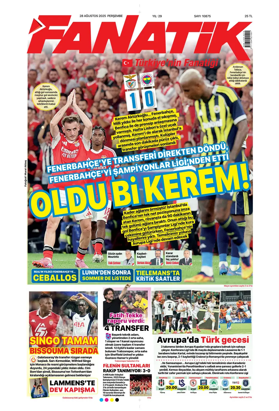 "Kerem Fenerbahçe'yi de Mourinho'yu da bitirdi" | Sporun manşetleri - 33