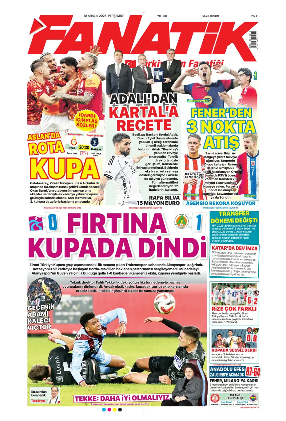 "Talisca'da büyük tehlike" | Sporun manşetleri - 37